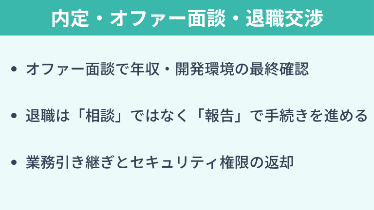 STEP5：内定・オファー面談・退職交渉