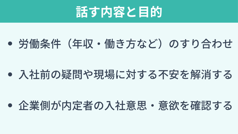 オファー面談で話す内容と目的