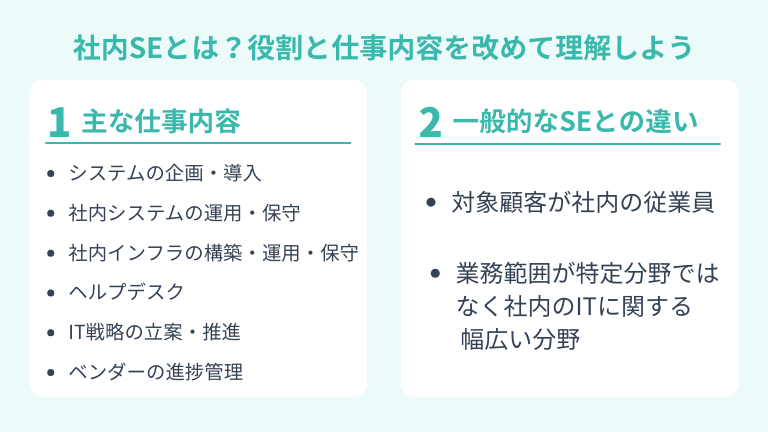 社内SEとは？役割と仕事内容を改めて理解しよう