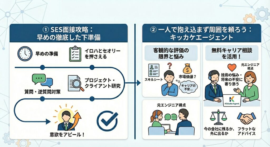 SES面接は下準備と周囲のサポートが重要