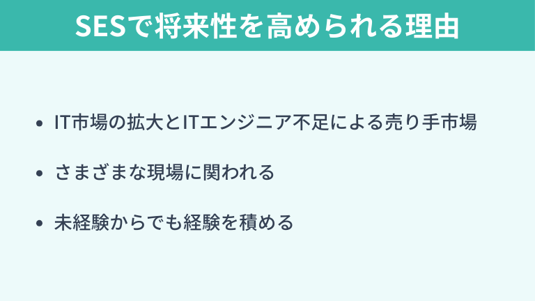 SESで将来性を高められる理由