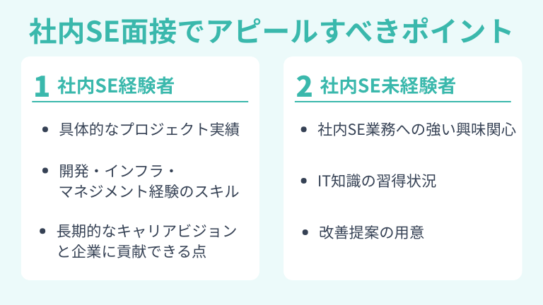 社内SE面接でアピールすべきポイント