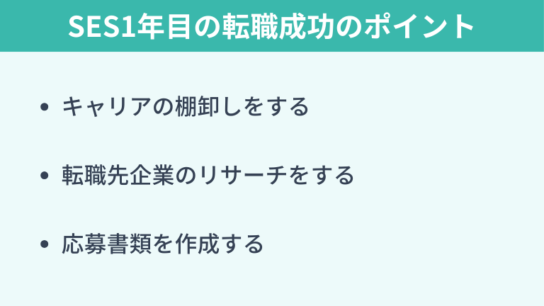 SES1年目で転職を成功させるためにすべきこと
