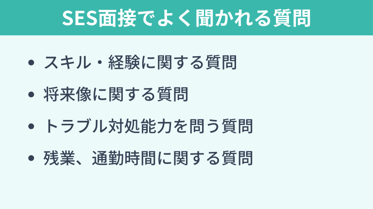 SES面接でよく聞かれる質問