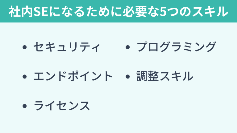 社内SEになるために身につけるべき5つのスキル