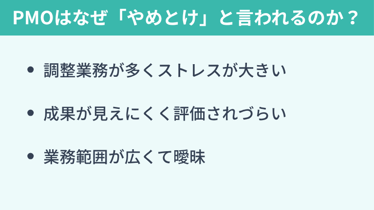 PMOはなぜ「やめとけ」と言われるのか?