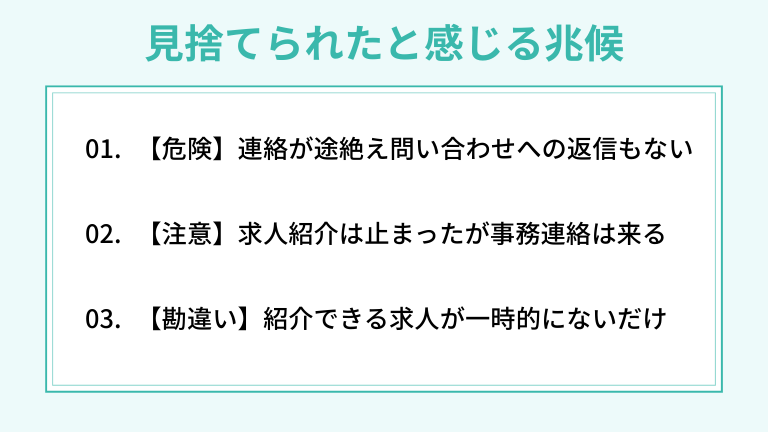 エージェントに見捨てられているサイン