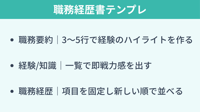 【コピペOK】そのまま使える職務経歴書テンプレ