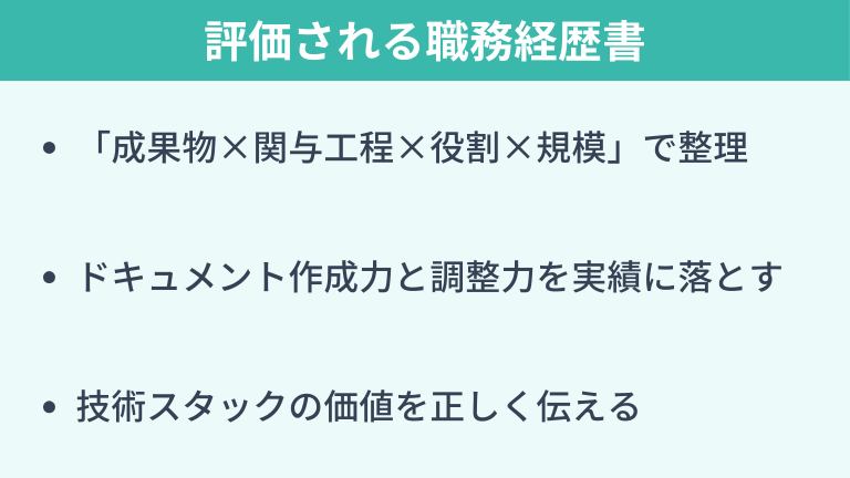 書類対策｜SIierのための評価される職務経歴書