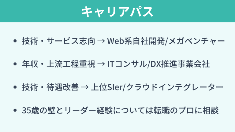 SIerエンジニアからのキャリアパス