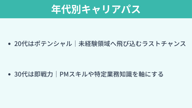 年代別|ユーザー系SIerからのキャリアパス