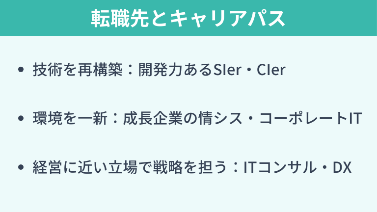 社内SEからのおすすめ転職先とキャリアパス