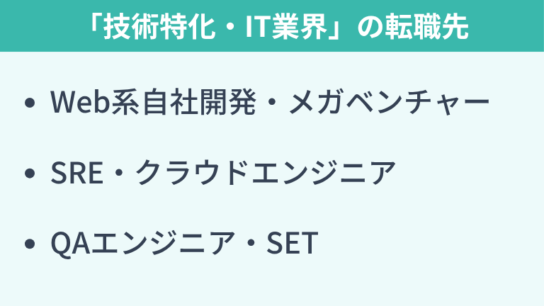 SEの経験を活かせる「技術特化・IT業界」の転職先
