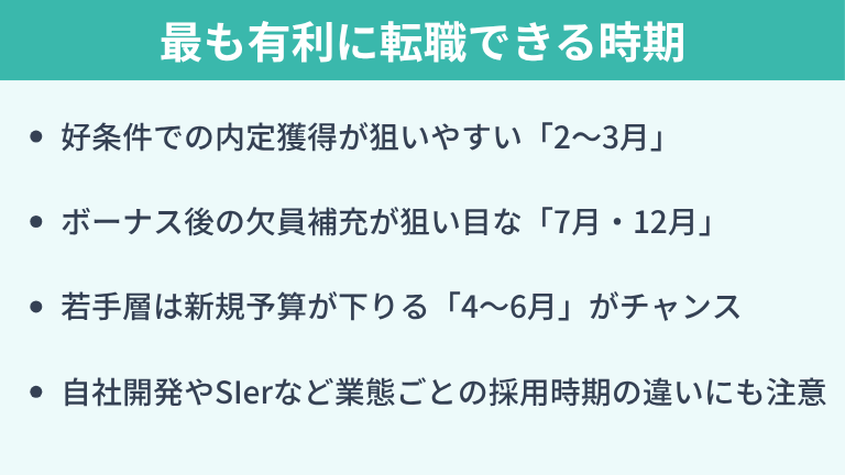 ITエンジニアが最も有利に転職できる時期は?