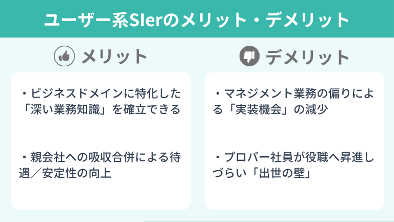 ユーザー系SIerに転職するメリットとデメリット
