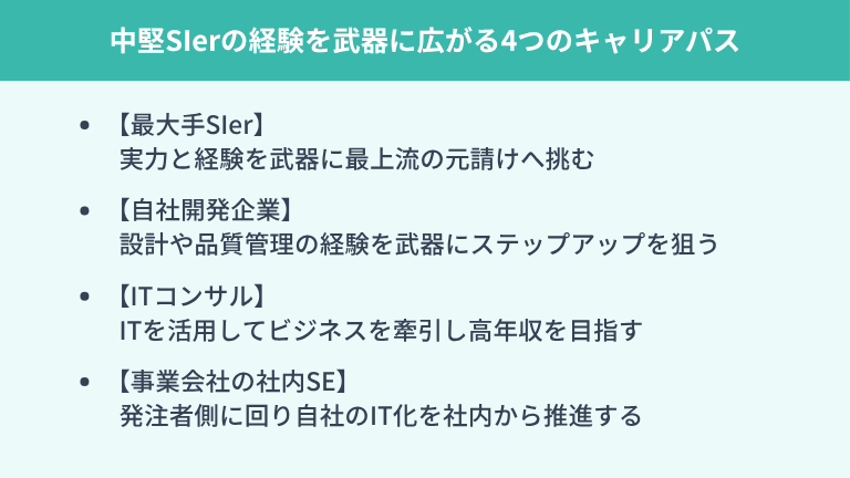 中堅SIerの経験を武器に広がる4つのキャリアパス