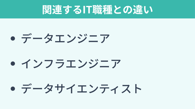 データベースエンジニアと関連するIT職種との違い