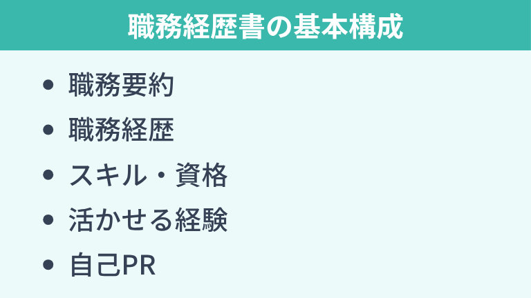 組み込みエンジニアの職務経歴書の基本構成
