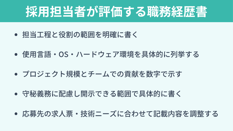 採用担当者が評価する職務経歴書の書き方