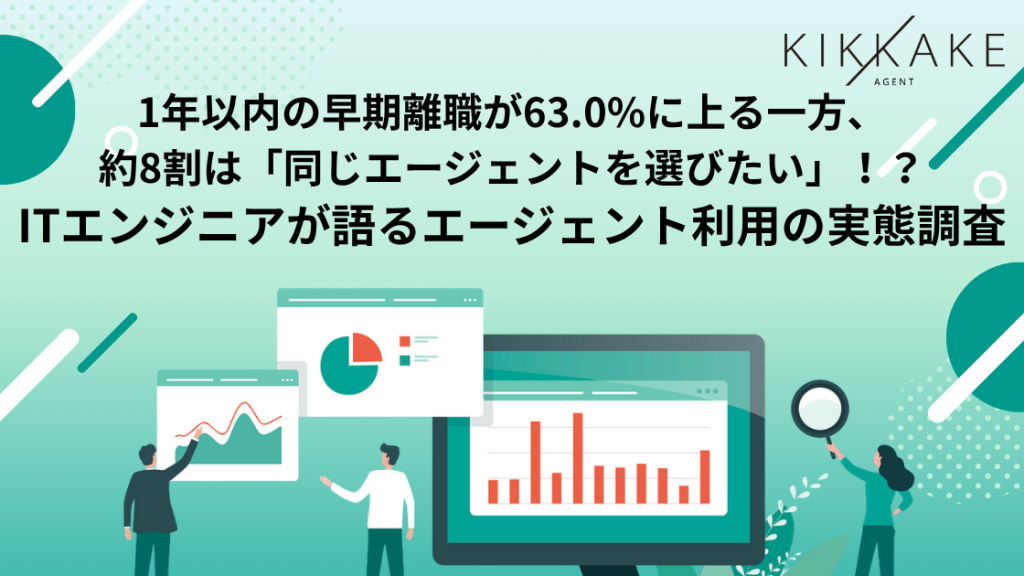 【ITエンジニア405名に聞いた、転職エージェント利用の実態】エージェント経由での入社の経験者の63.0%が「1年以内の早期離職」を経験　一方で約8割は同じエージェント会社を「次回も選びたい」と回答〜高い再利用意向の裏に潜む、入社後の定着支援という構造的課題〜