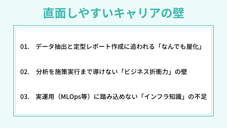 データサイエンティストが直面しやすいキャリアの壁
