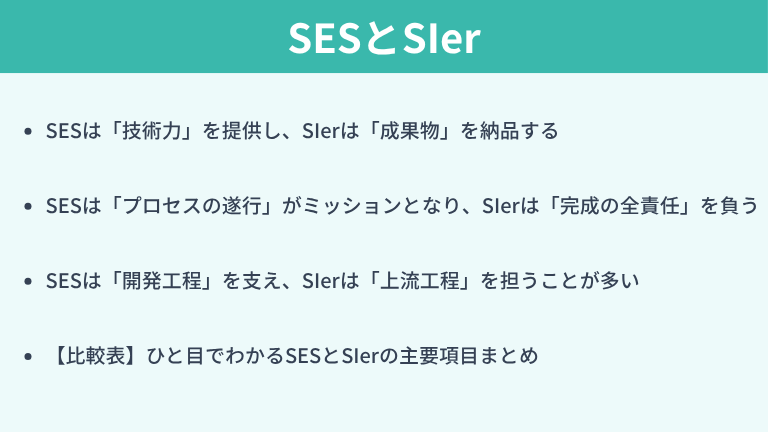 SESとSIerの違い