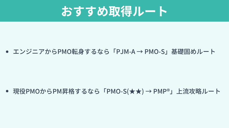 おすすめのPMO資格取得ルート