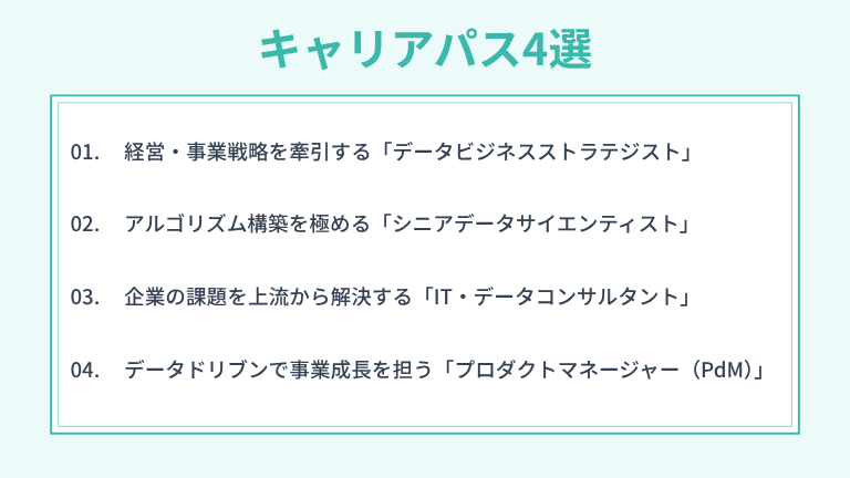 データサイエンティストが目指せるキャリアパス4選