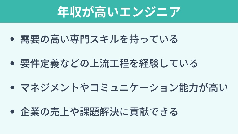年収が高いエンジニアに共通する特徴