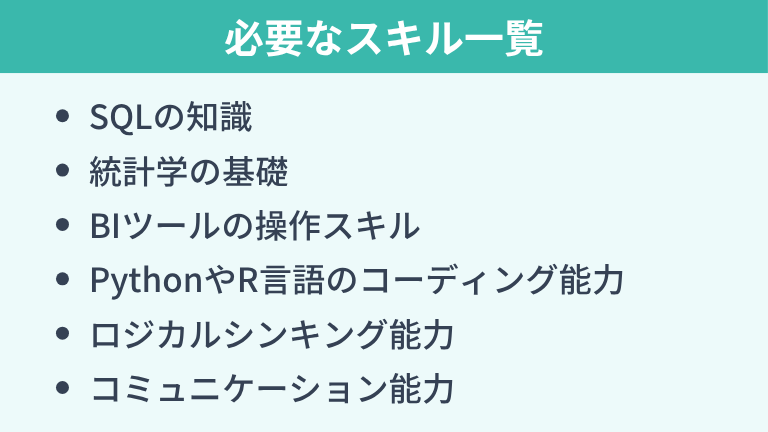 データアナリストに必要なスキル一覧
