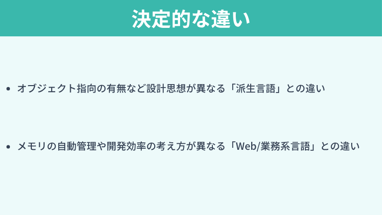 似た名前や主要な他言語との決定的な違い