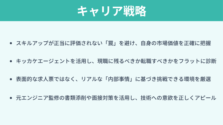 身につけた技術や学習意欲を「市場価値」に変えるためのキャリア戦略