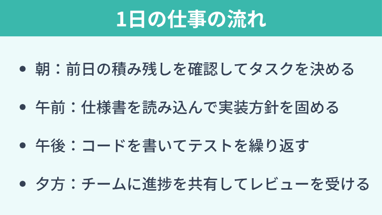 プログラマーの1日の仕事の流れ